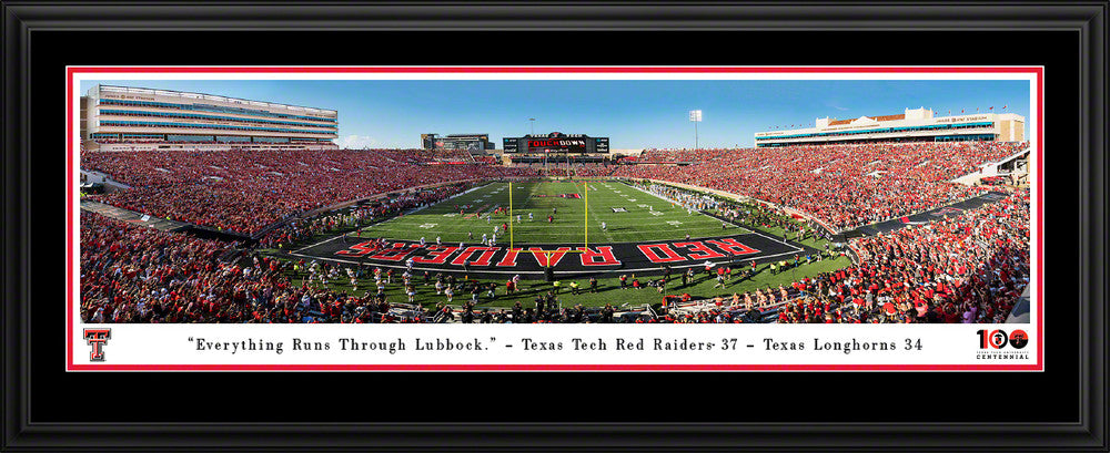 Texas Tech Red Raiders End Zone Football Panorama - Jones AT&T Stadium Fan Cave Decor by Blakeway Panoramas