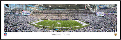 Minnesota Vikings U.S. bank Stadium Winter White Out Game Panoramic Picture - NFL Fan Cave Decor