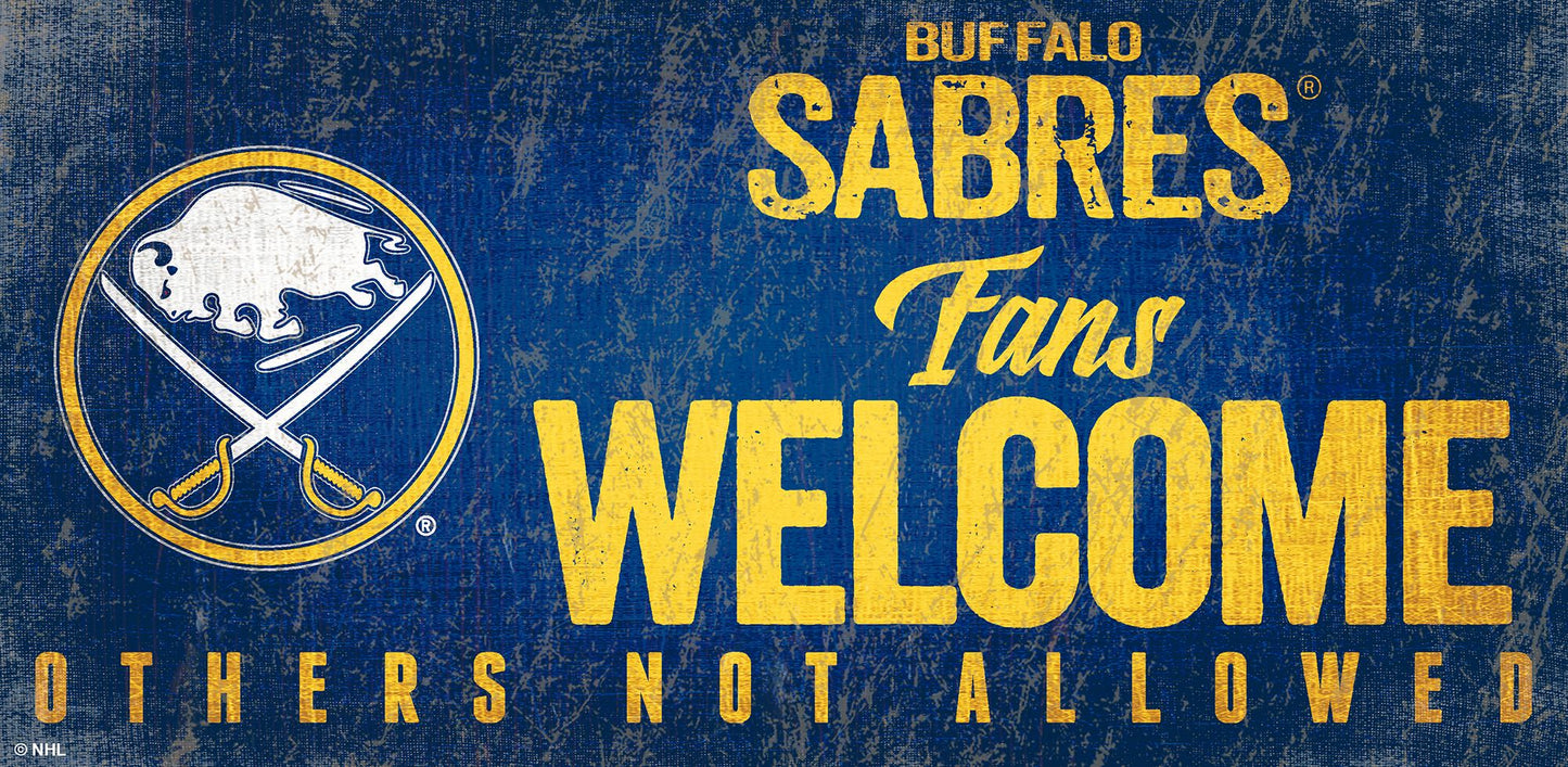 Buffalo Sabres Fans Welcome 6" x 12" Sign by Fan Creations