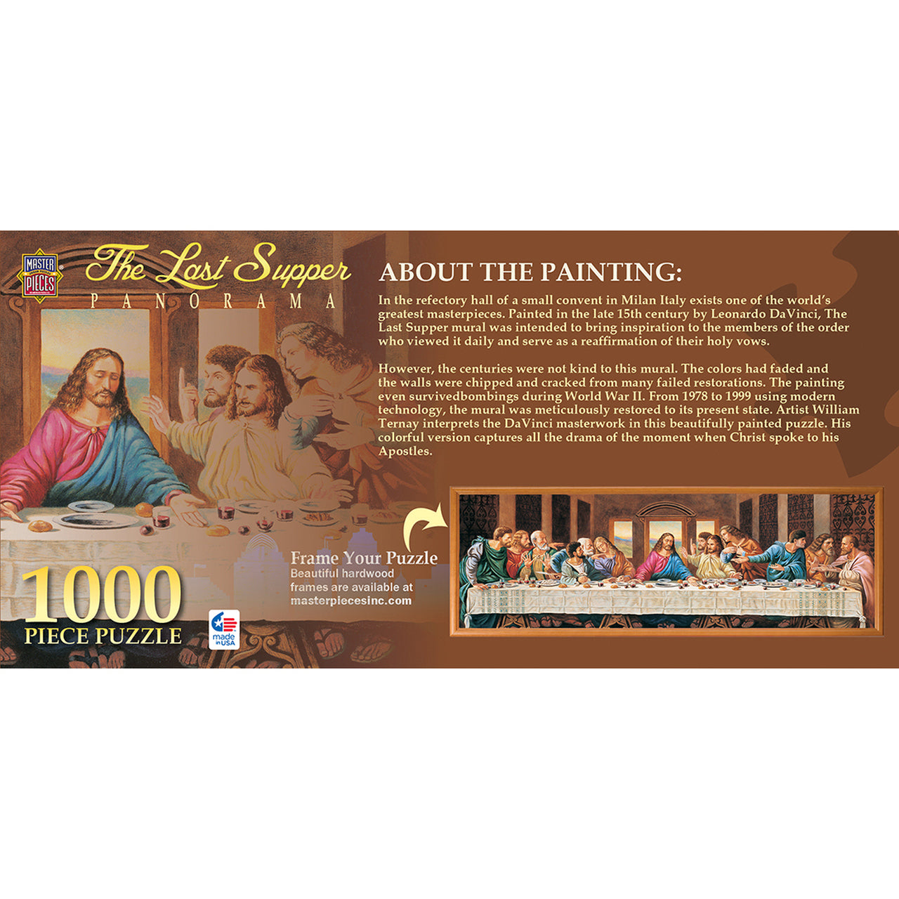 Inspirational The Last Supper 1000 Piece Panoramic Jigsaw Puzzle by Masterpieces