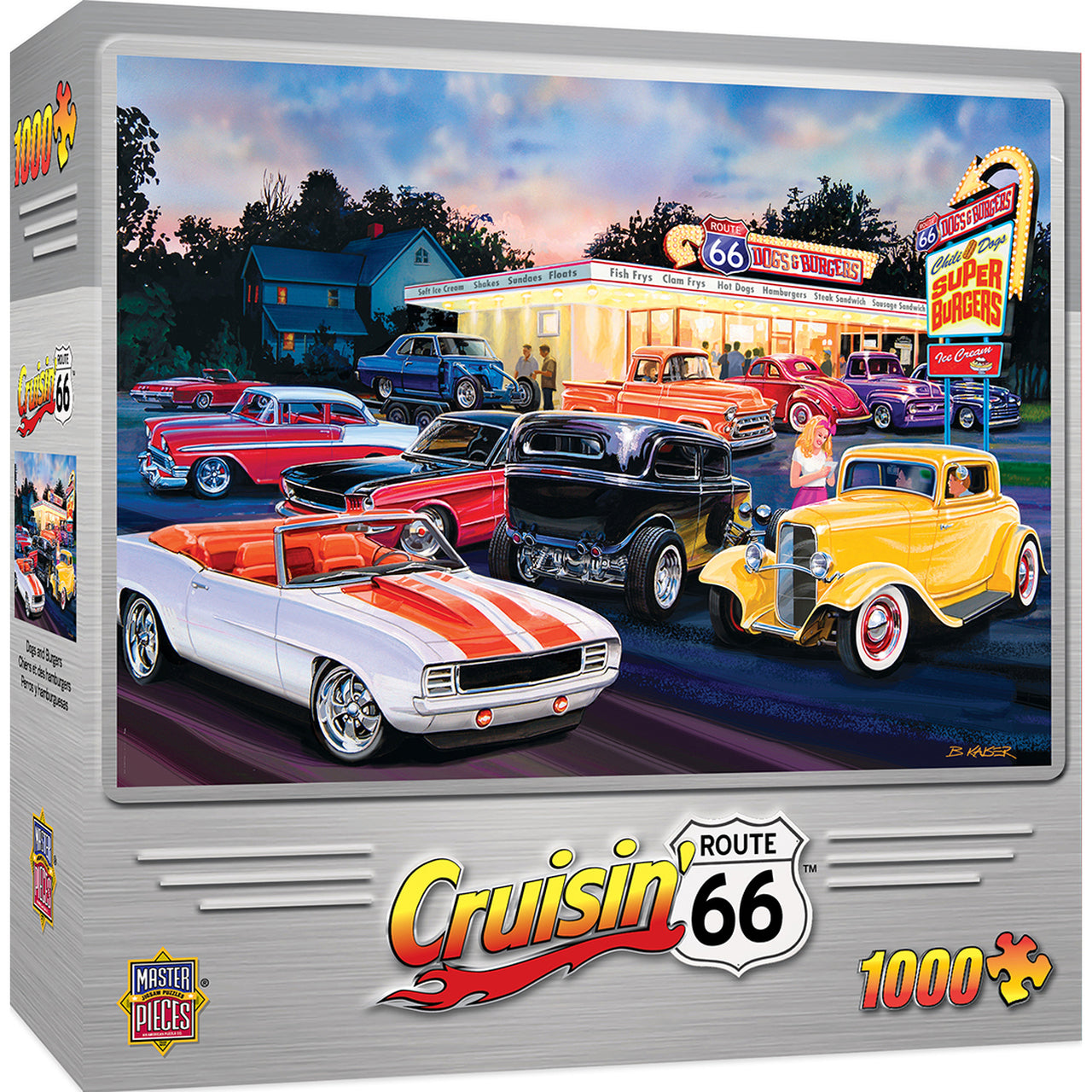 Cruisin' Route 66 - Dogs & Burgers 1000 Piece Jigsaw Puzzle by MasterPieces
