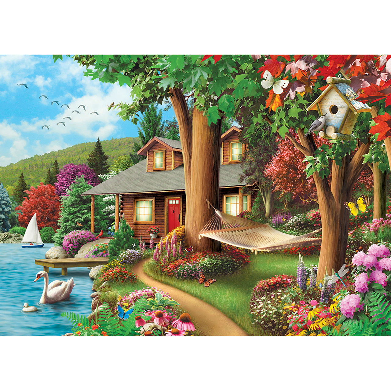 Time Away Around the Lake - 1000 Piece Jigsaw Puzzle by Masterpieces