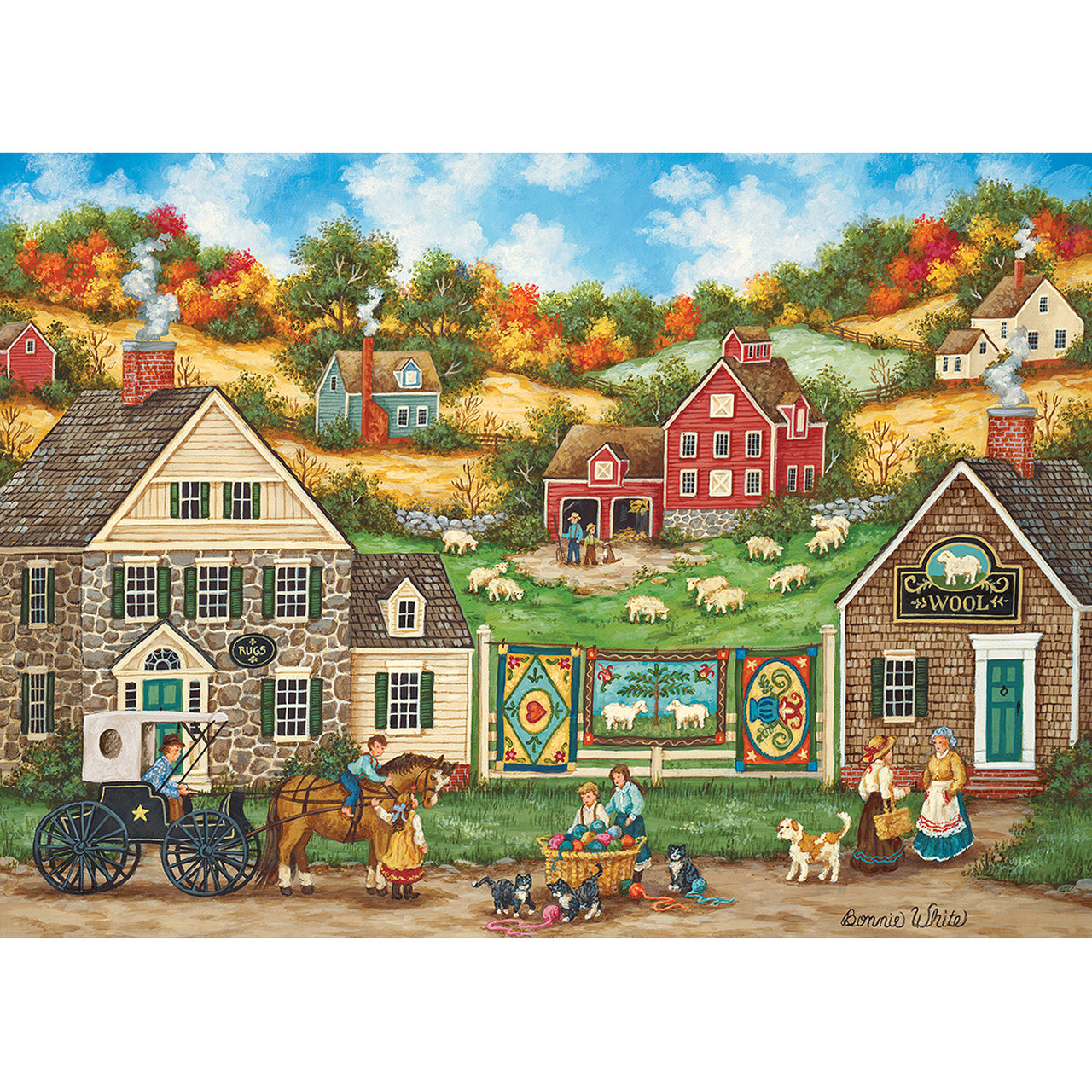 Hometown Gallery - Great Balls of Yarn 1000 Piece Jigsaw Puzzle by Masterpieces