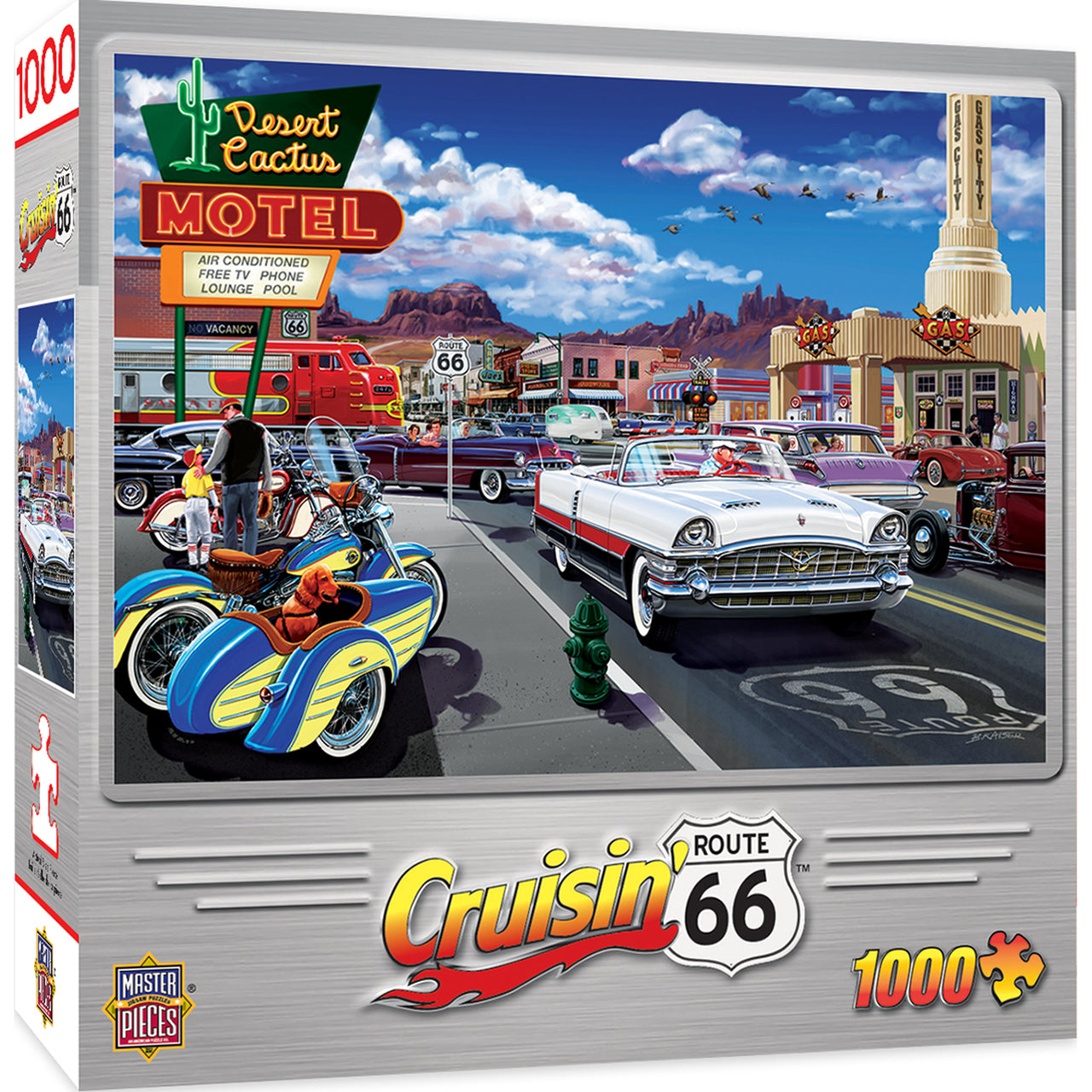 Cruisin' Route 66 - Drive Through on Rt. 66 1000 Piece Jigsaw Puzzle by Masterpieces