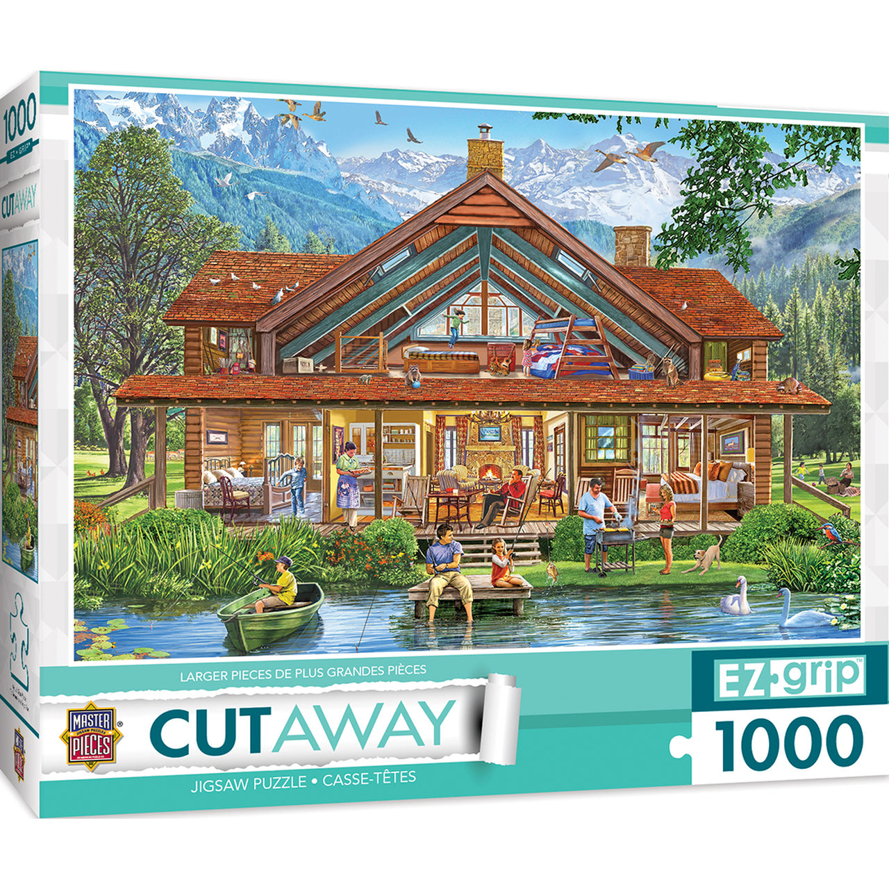 Cut-Aways Camping Lodge Large EZGrip 1000 Piece Jigsaw Puzzle by Masterpieces