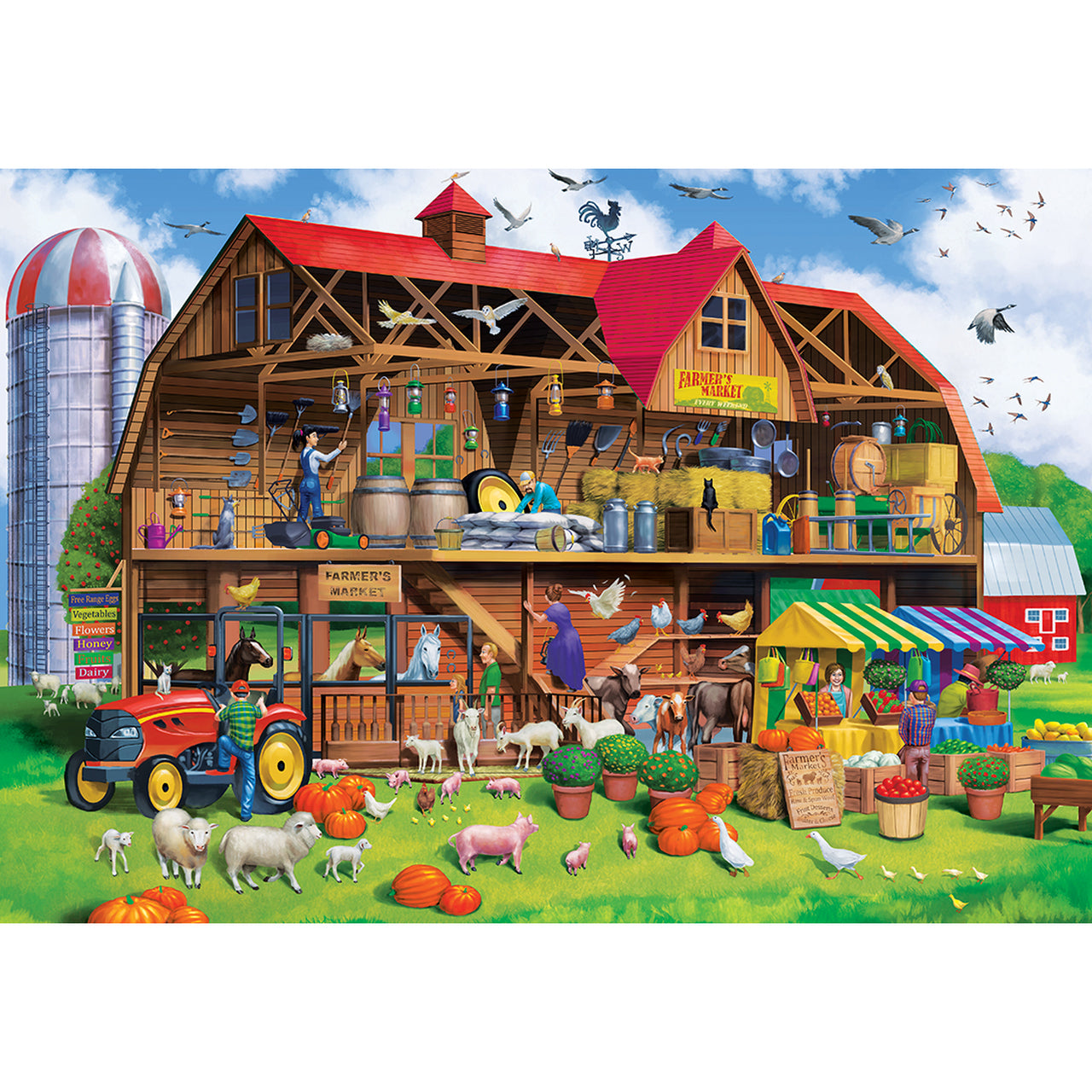 Cut-Aways Family Barn Large EZ Grip 1000 Piece Jigsaw Puzzle by Masterpieces