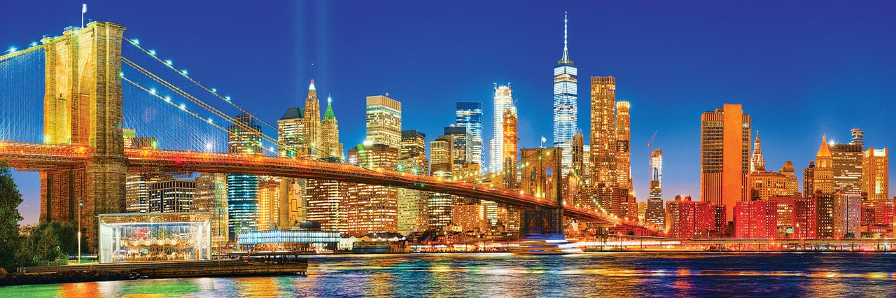 American Vista - Brooklyn Bridge, NY - 1000 Piece Panoramic Jigsaw Puzzle by MasterPieces