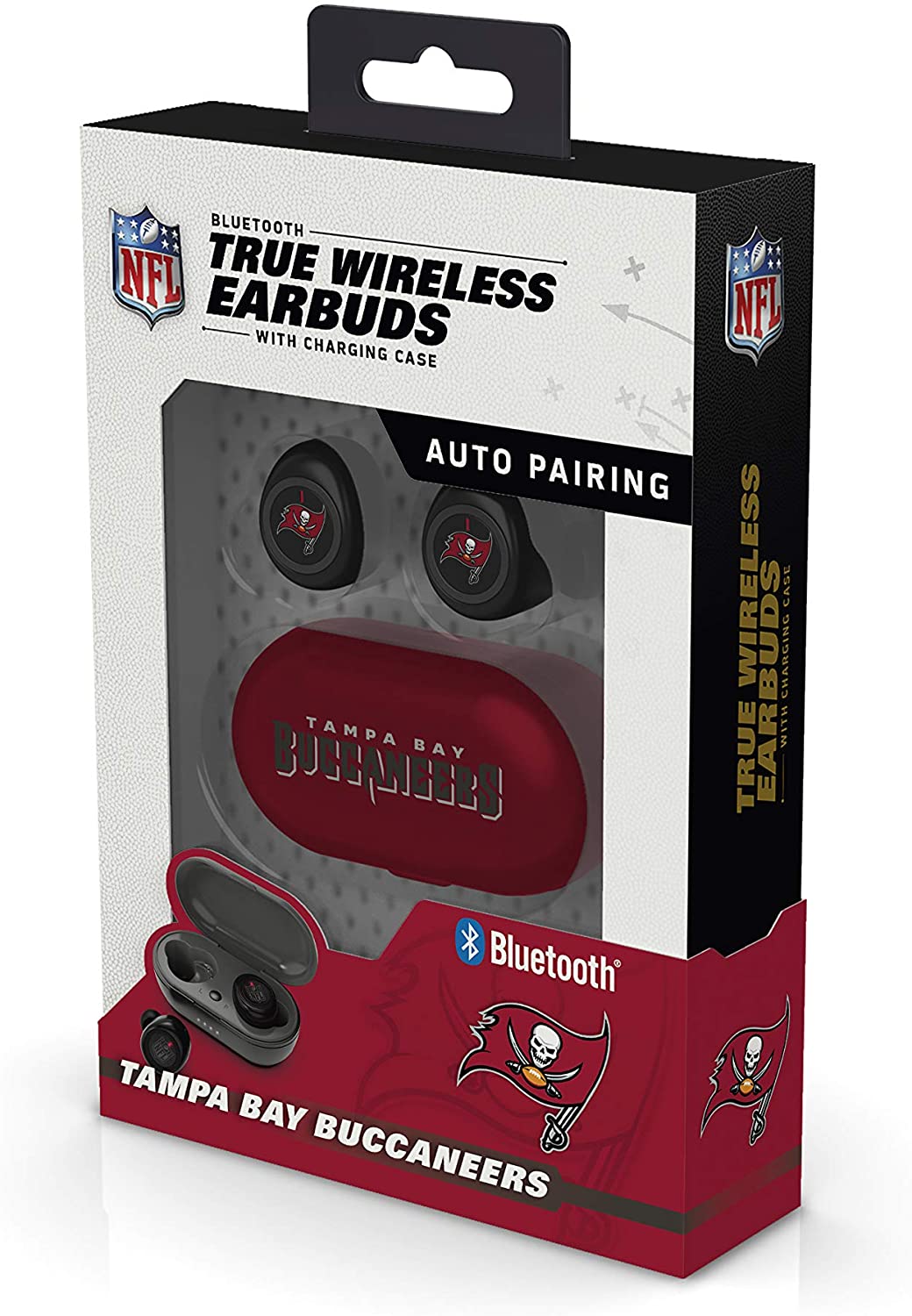 Tampa Bay Buccaneers True Wireless Bluetooth Earbuds w/Charging Case by Prime Brands