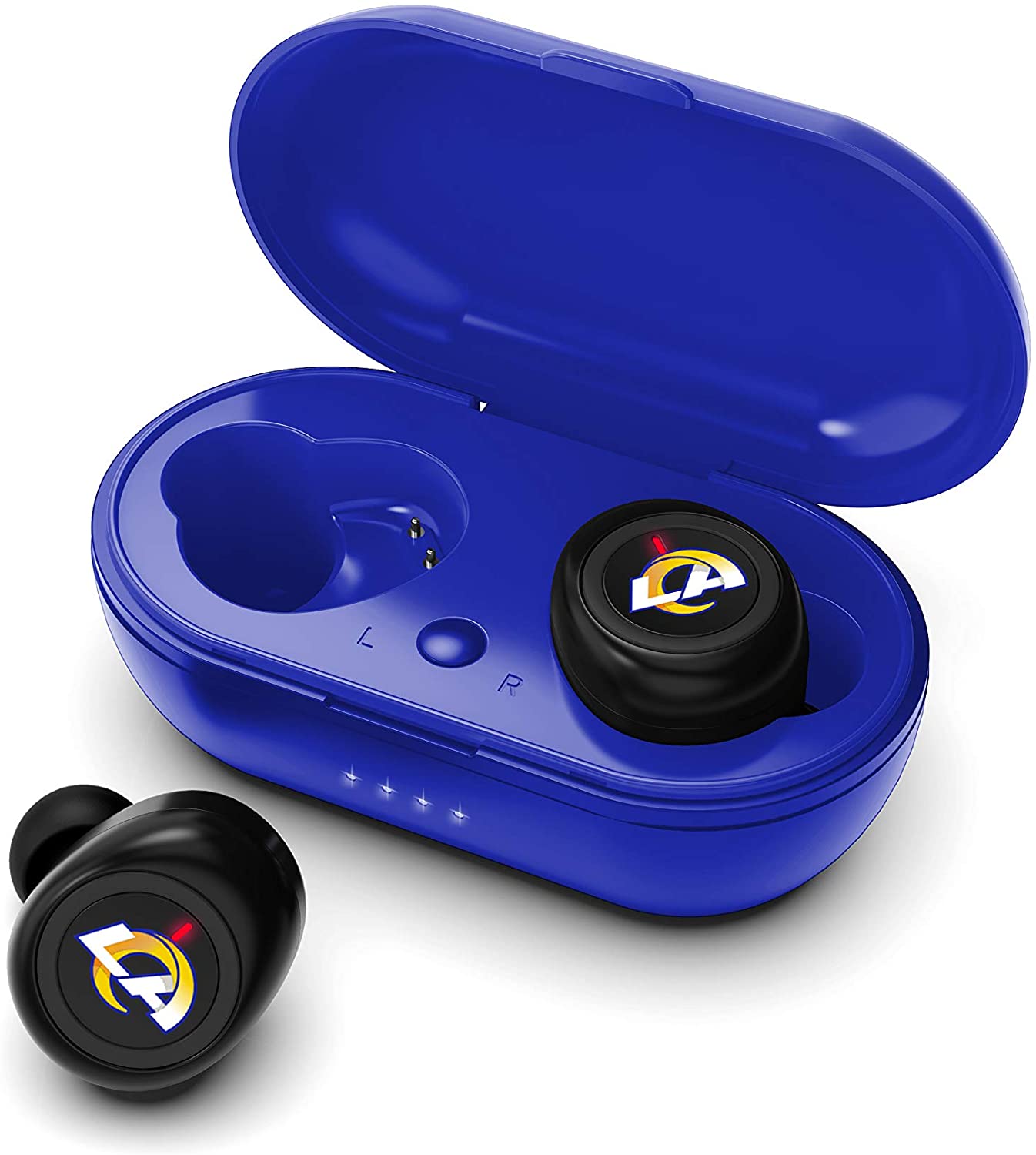Los Angeles Rams True Wireless Bluetooth Earbuds w/Charging Case by Prime Brands