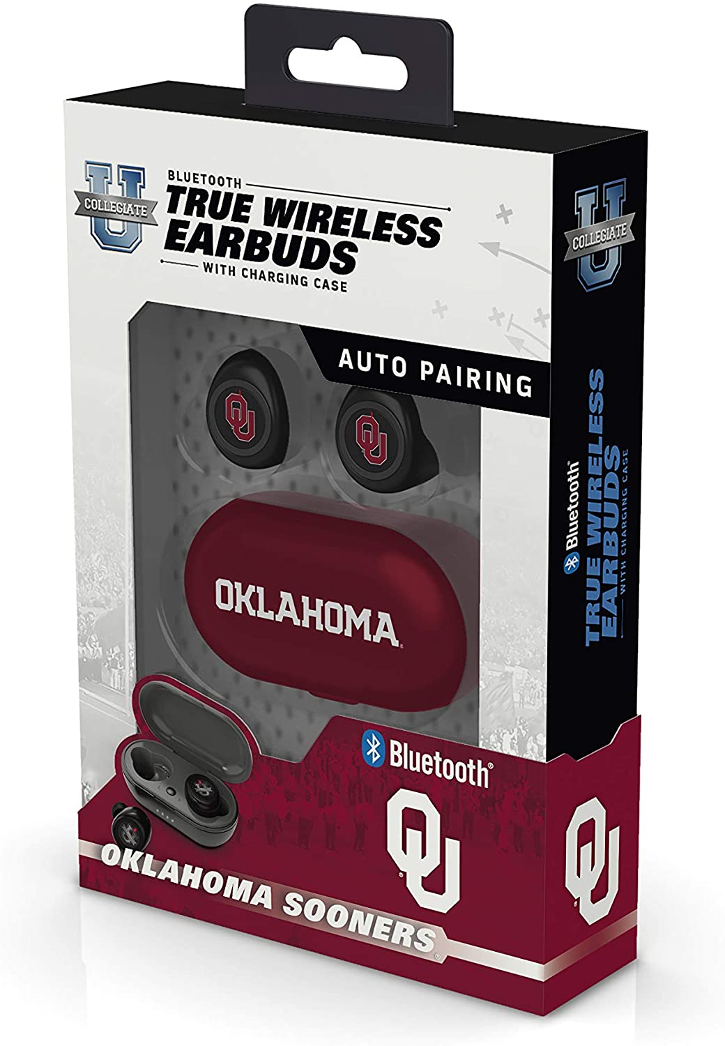 Oklahoma Sooners True Wireless Bluetooth Earbuds w/Charging Case by Prime Brands