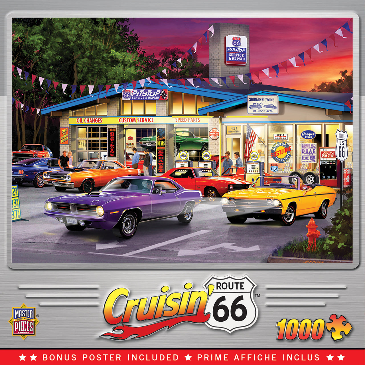 Cruisin' Route 66 - Pitstop 1000 Piece Jigsaw Puzzle by MasterPieces
