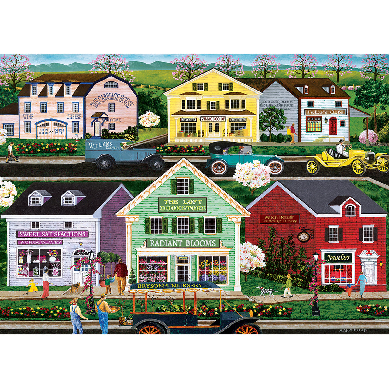 Brand-new A. M. Poulin Day Trip Jigsaw Puzzle. 1000 pieces of scenic bliss. Measures 19.25" x 26.75". Art by Gail Fraser. Crafted by Masterpieces.