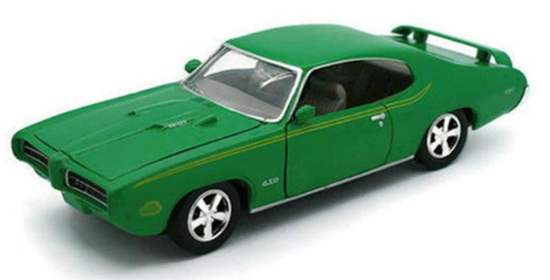 1969 Pontiac GTO Judge Green with Stripes 1/24 Diecast Model Car by Motormax