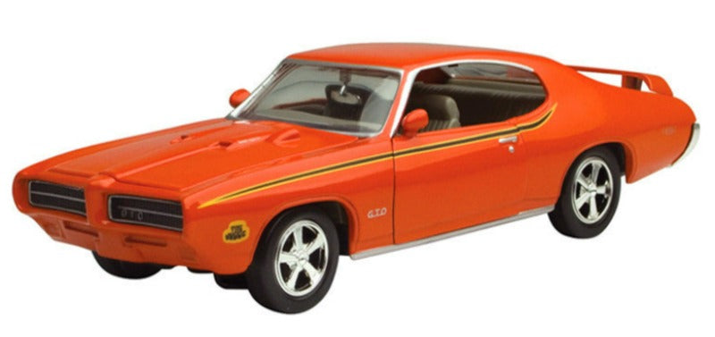 1969 Pontiac GTO Judge Orange with Stripes 1/24 Diecast Model Car by Motormax