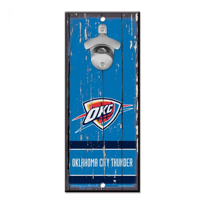 Oklahoma City Thunder 5" x 11" Bottle Opener Wood Sign by Wincraft