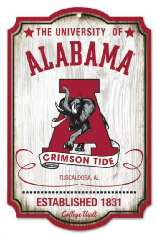 Alabama Crimson Tide 11" x 17" Wood Vault Sign by Wincraft