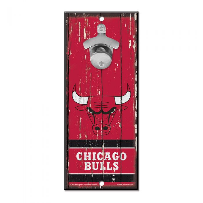 Chicago Bulls 5" x 11" Bottle Opener Wood Sign by Wincraft