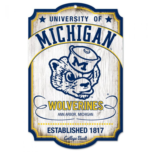 Michigan Wolverines 11" x 17" Wood Vault Sign by Wincraft