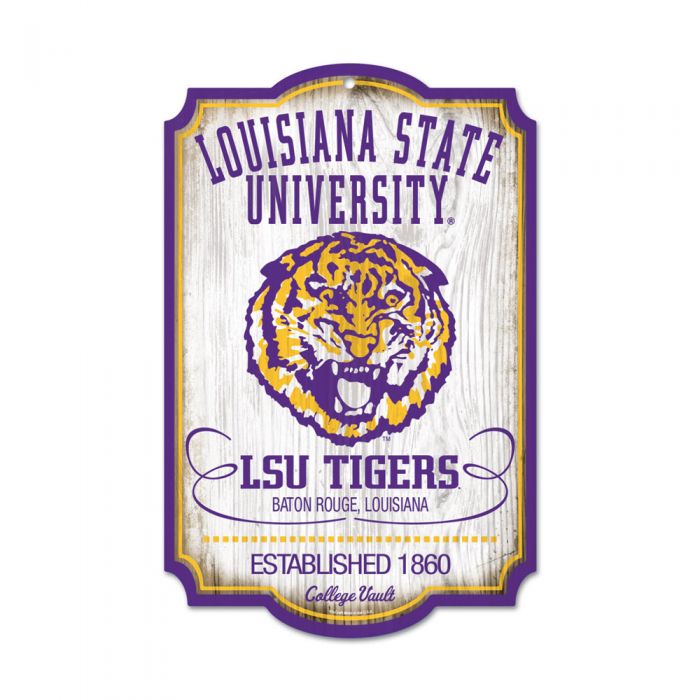 LSU Tigers 11" x 17" Wood Vault Sign by Wincraft
