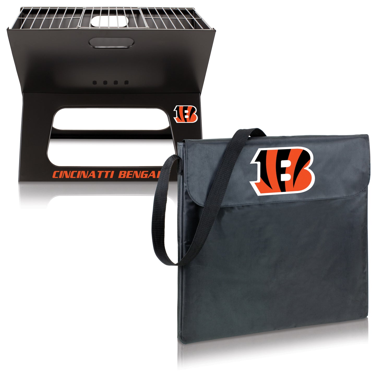 Cincinnati Bengals - X-Grill Portable Charcoal BBQ Grill, (Black) by Picnic Time