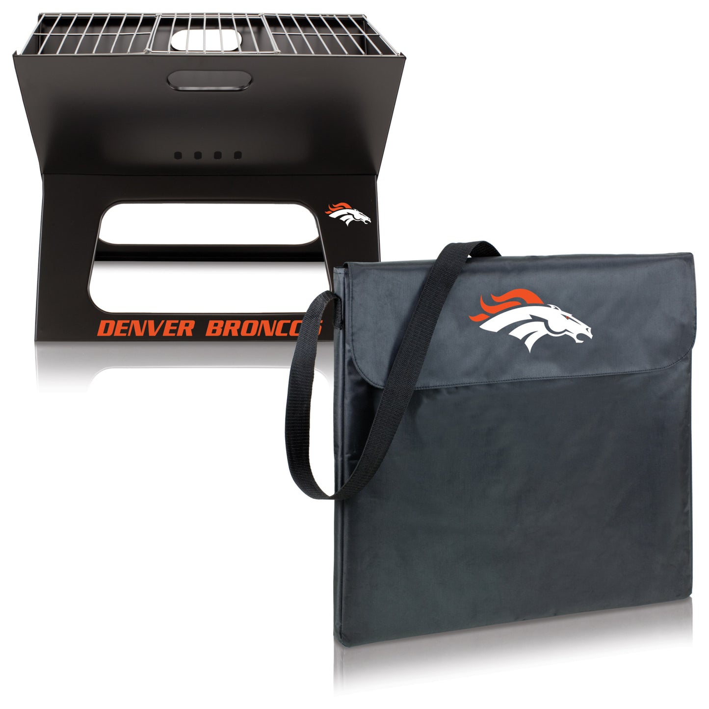 Denver Broncos - X-Grill Portable Charcoal BBQ Grill, (Black) by Picnic Time