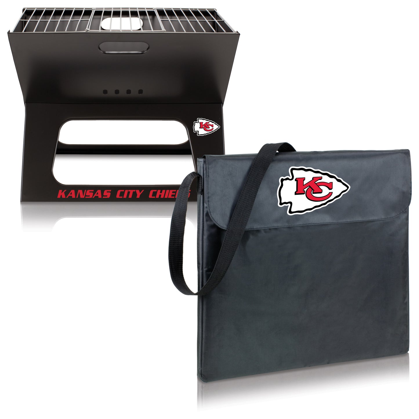 Kansas City Chiefs - X-Grill Portable Charcoal BBQ Grill, (Black) by Picnic Time