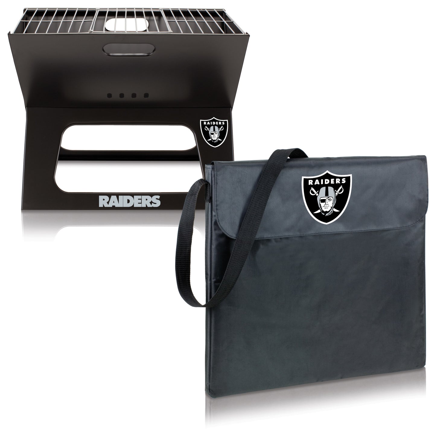 Las Vegas Raiders - X-Grill Portable Charcoal BBQ Grill, (Black) by Picnic Time