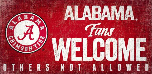 Alabama Crimson Tide Fans Welcome 6" x 12" Sign by Fan Creations