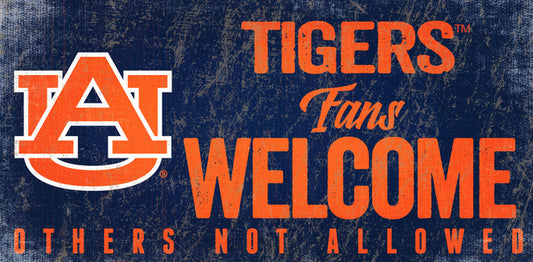 Auburn Tigers Fans Welcome 6" x 12" Sign by Fan Creations