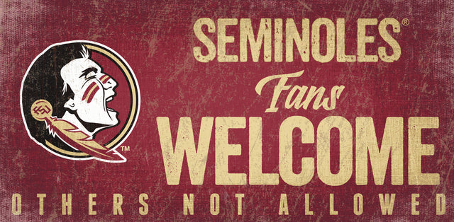 Florida State Seminoles Fans Welcome 6" x 12" Sign by Fan Creations