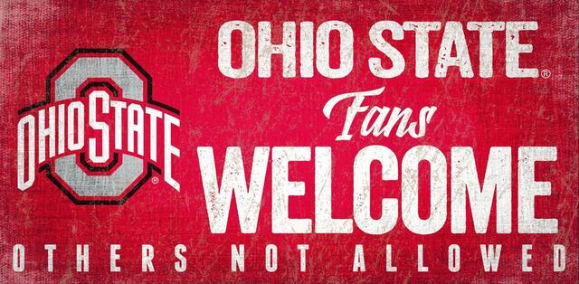 Ohio State Buckeyes Fans Welcome 6" x 12" Sign by Fan Creations