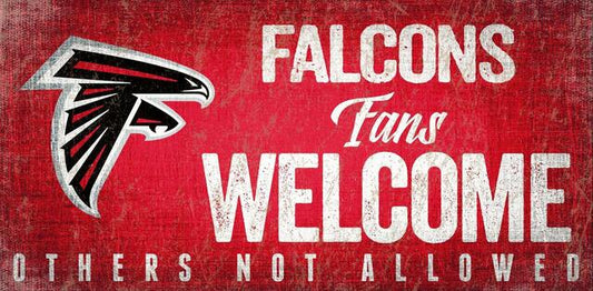 Atlanta Falcons Fans Welcome 6" x 12" Sign by Fan Creations
