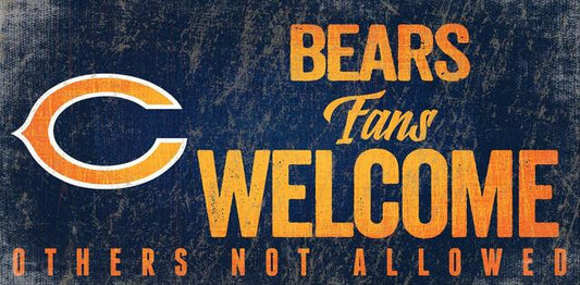 Chicago Bears Fans Welcome 6" x 12" Sign by Fan Creations