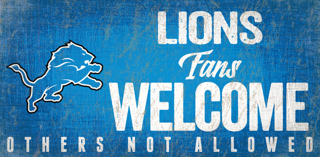 Detroit Lions Fans Welcome 6" x 12" Sign by Fan Creations