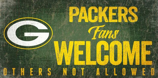 Green Bay Packers Fans Welcome 6" x 12" Sign by Fan Creations