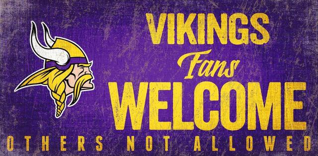 Minnesota Vikings Fans Welcome 6" x 12" Sign by Fan Creations