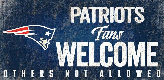 New England Patriots Fans Welcome 6" x 12" Sign by Fan Creations