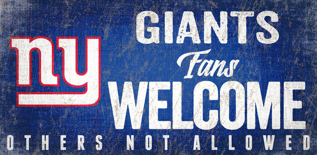 New York Giants Fans Welcome 6" x 12" Sign by Fan Creations