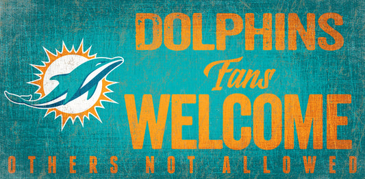 Miami Dolphins Fans Welcome 6" x 12" Sign by Fan Creations
