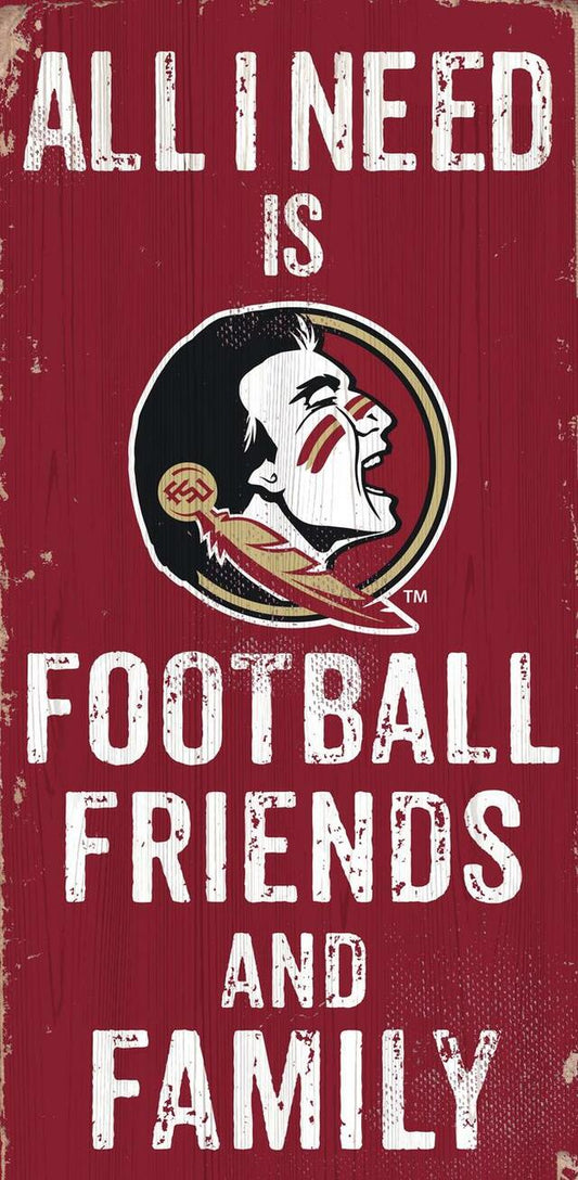 Florida State Seminoles 6" x 12" Football Friends and Family Sign by Fan Creations