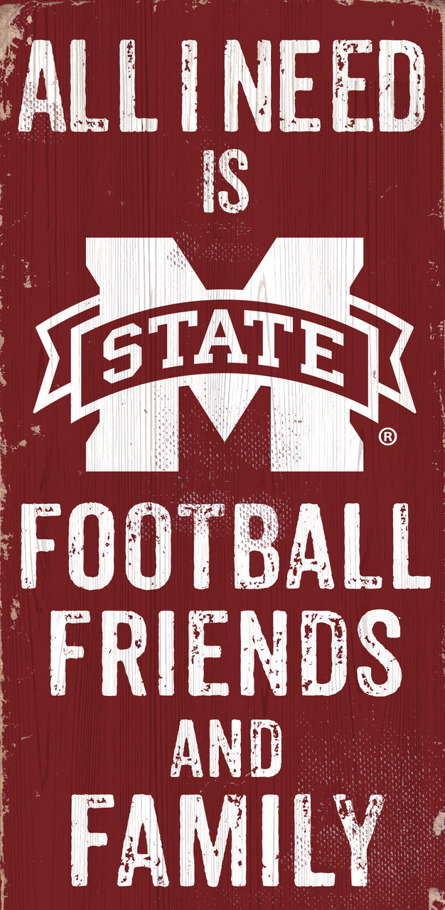 Mississippi State Bulldogs 6" x 12" Football Friends and Family Sign by Fan Creations
