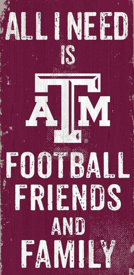 Texas A&M Aggies 6" x 12" Football Friends and Family Sign by Fan Creations