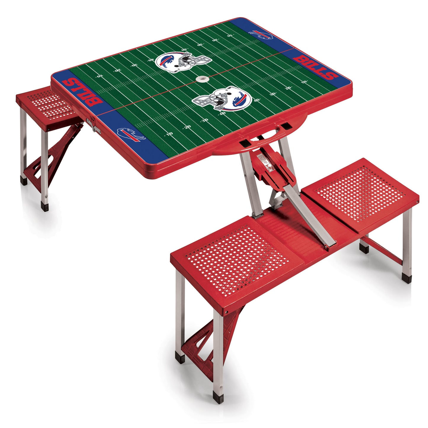 Buffalo Bills Portable Camping / Picnic / Tailgating Red Folding Table with Seats by Picnic Time