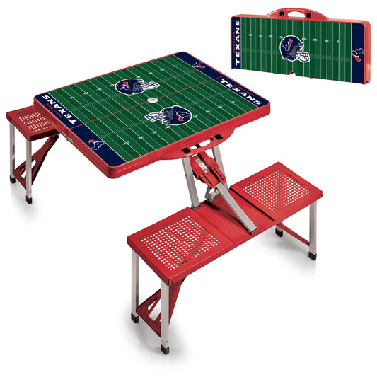 Houston Texans Portable Camping / Picnic / Tailgating Folding Table with Seats by Picnic Time