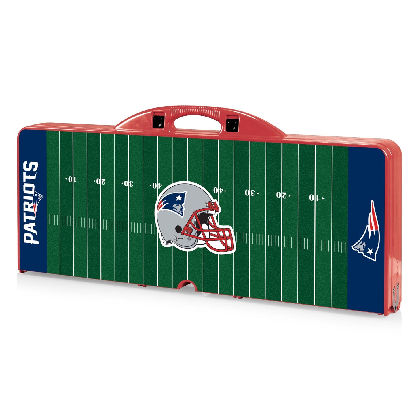 New England Patriots Portable Camping / Picnic / Tailgating Folding Table with Seats by Picnic Time