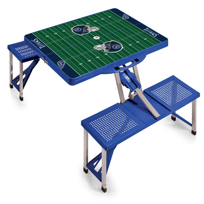 Tennessee Titans Portable Camping / Picnic / Tailgating Red Folding Table with Seats by Picnic Time