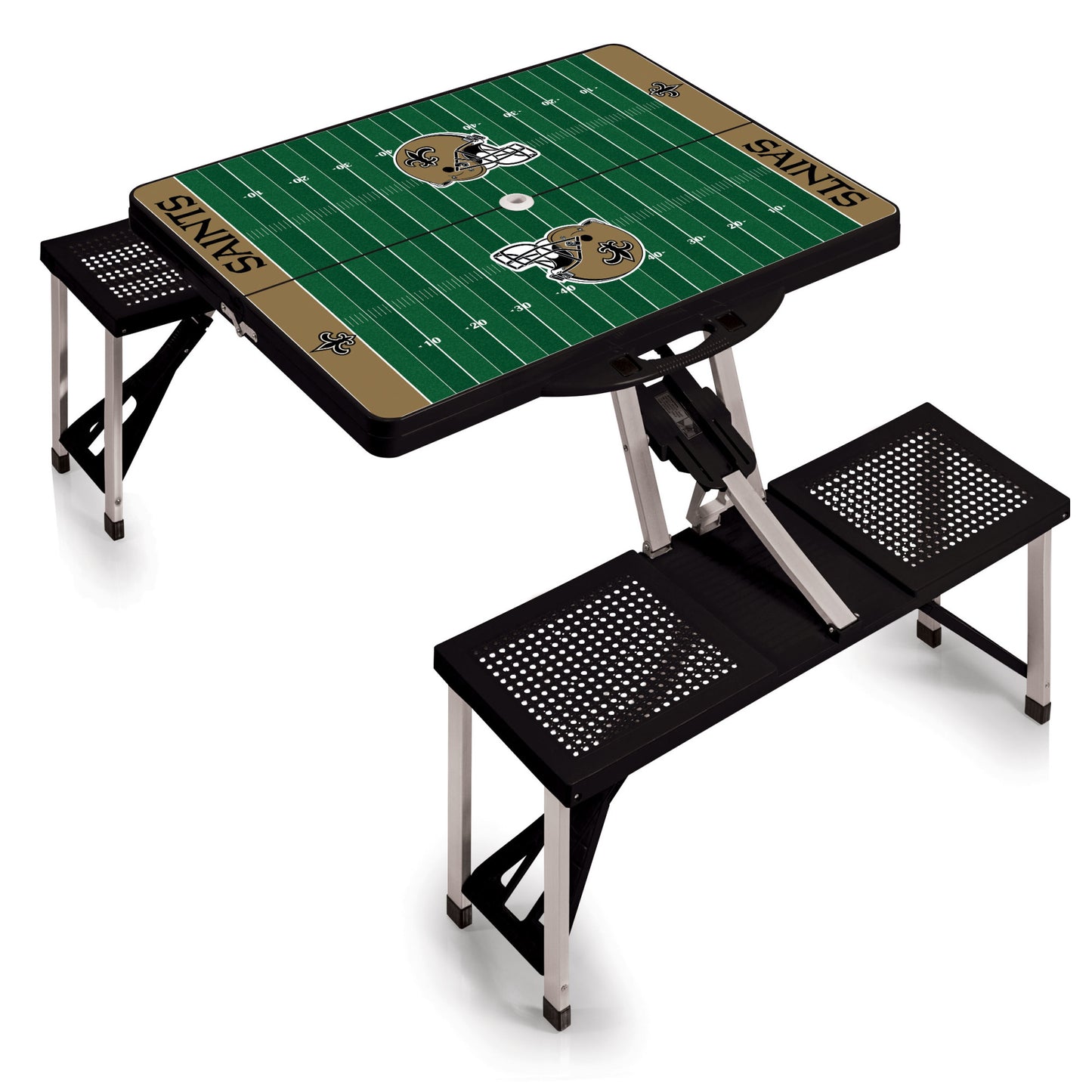 New Orleans Saints Portable Camping / Picnic / Tailgating Folding Table with Seats by Picnic Time