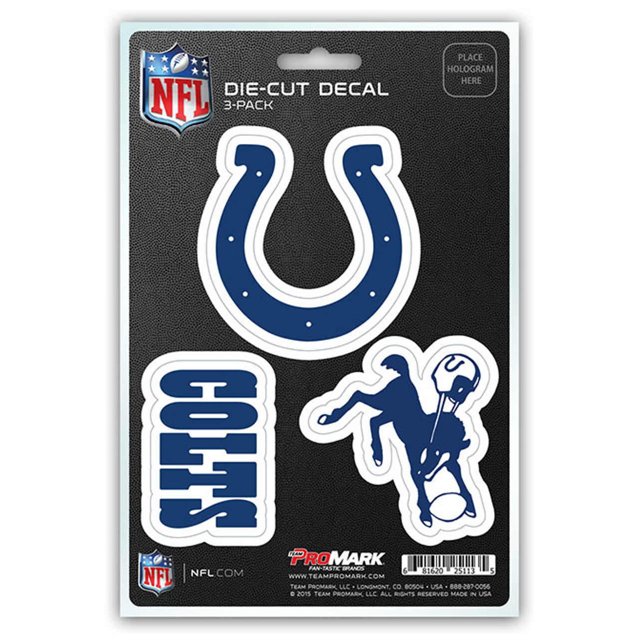 Indianapolis Colts 3 pack Die Cut Team Decals by Team Promark