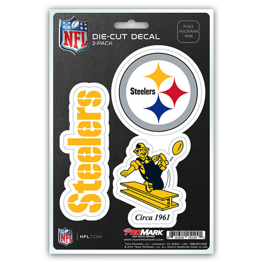 Pittsburgh Steelers 3 pack Die Cut Team Decals by Team Promark