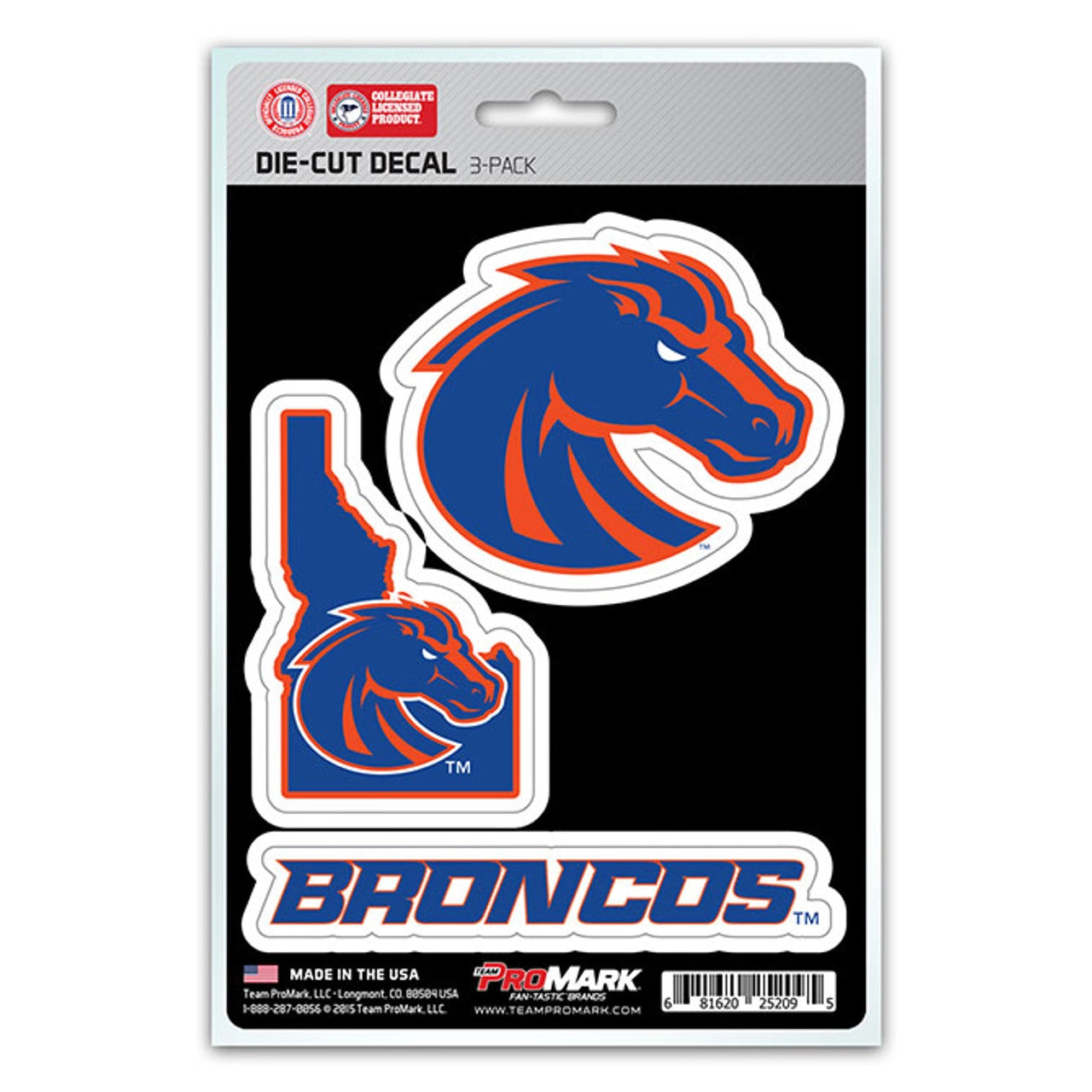 Boise State Broncos 3 pack Die Cut Team Decals by Team Promark